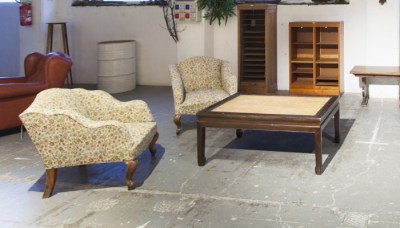 Poltrona club stoffa fiori